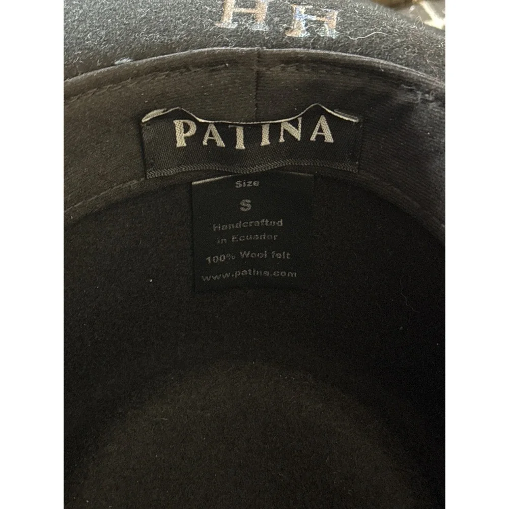 Patina Born and Raised Wool Felt Fedora Hat Black Distressed Western Bandana S